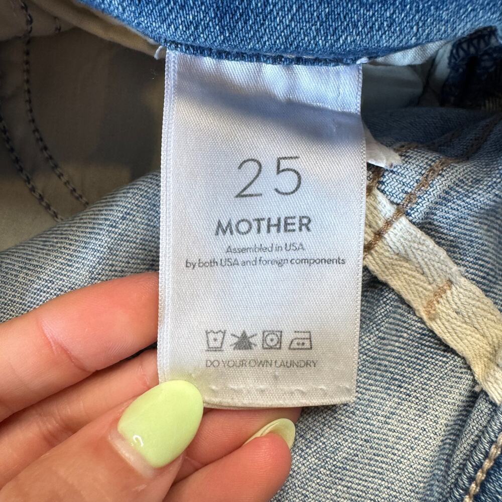 Mother The Hustle Ankle Fray Raw Hem Stretch Jeans Women's Size 25 High Rise - Picture 8 of 9